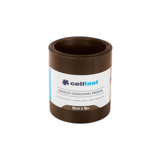 Havekant, lige, 15 cm x 9 m, Cellfast, brun