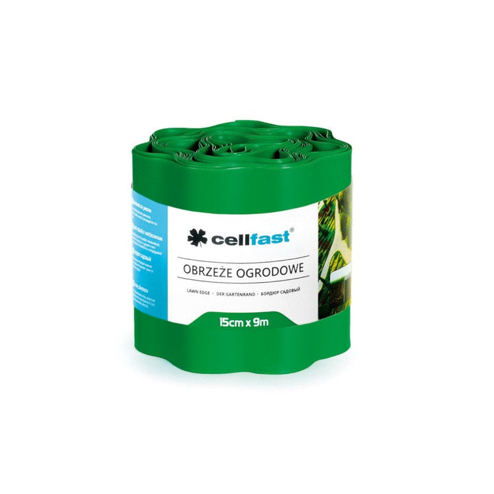 Bølgeformet havekant 15 cm x 9 m Cellfast grøn