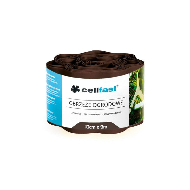 Gårdkant, bølget 10 cm x 9 m Cellfast, brun