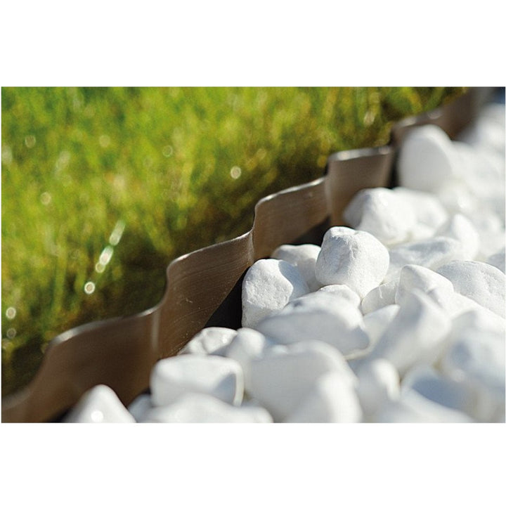 Bølgeformet havekant 15 cm x 9 m Cellfast brun