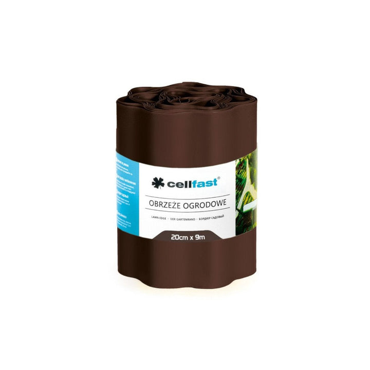 Bølgeformet havekant 20 cm x 9 m Cellfast brun
