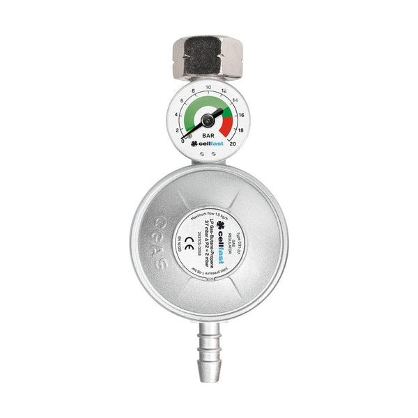 Cellfast Gasreduktionsventil med manometer LPG / Propan / Butan