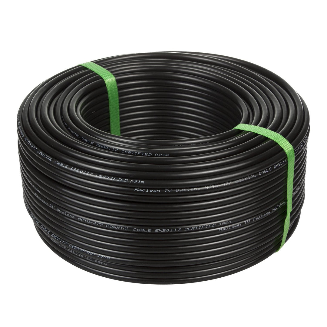 RG6 100M Maclean MCTV-477 1,0CU+4,6FPE+AL/P+96*0,12AL+6,8PE gel-filled koaksialkabel til satellit
