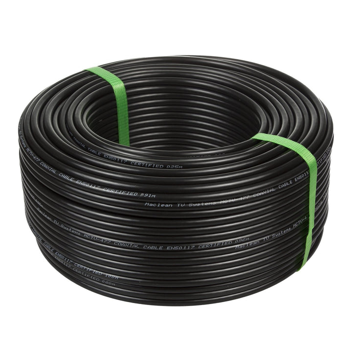 RG6 100M Maclean MCTV-477 1,0CU+4,6FPE+AL/P+96*0,12AL+6,8PE gel-filled koaksialkabel til satellit