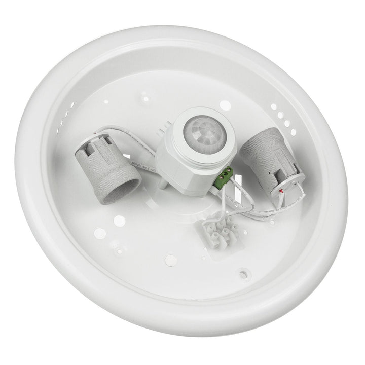 Loftlampe med PIR-sensor og udskiftelig lyskilder 2x max 40W med E27-fatning, 220-240V~ 50/60Hz MCE324