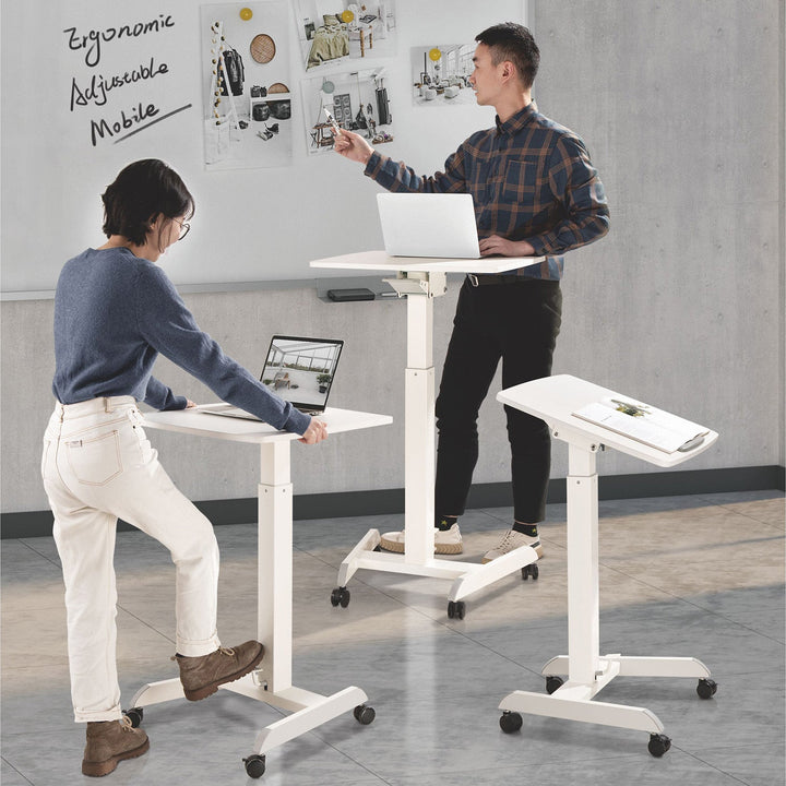 Maclean skrivebord, højdejustering, gasfjeder, til stående og siddende arbejde, maks. højde 113 cm, MC-892W