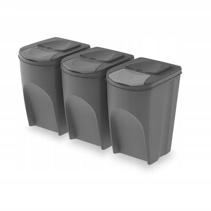 Sortibox 3x20L grå affaldssorteringskurve ISWB20S3