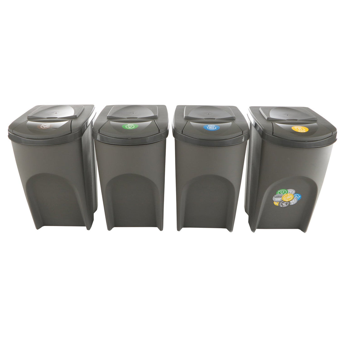 Sortibox 4x35L grå affaldssorteringskurve