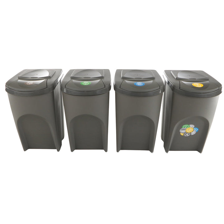Sortibox 4x35L grå affaldssorteringskurve