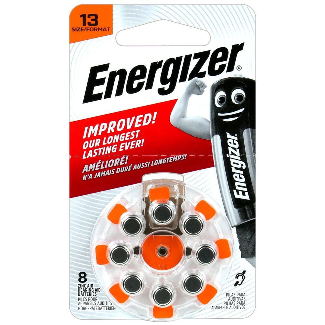 8 x batterier til høreapparater Energizer 13 / PR48
