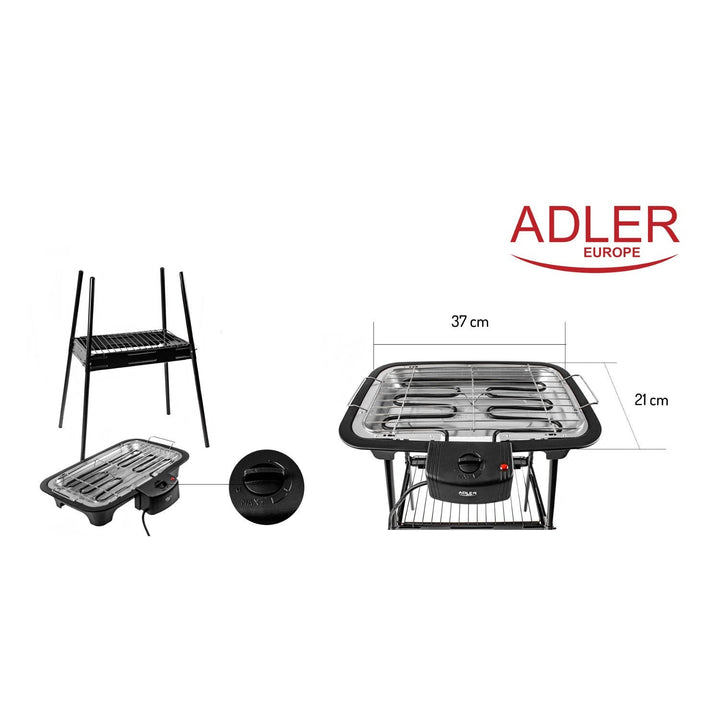 Elektrisk grill med haveholder Adler AD 6602