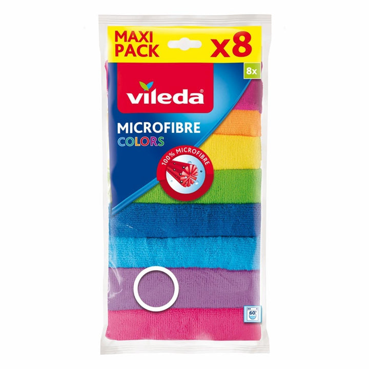 Sæt med 8 klude Vileda Mikrofibra Colors klude
