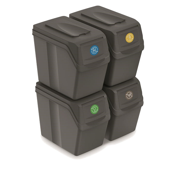 Sortibox 4x20L grå affaldssorteringskurve ISWB20S4