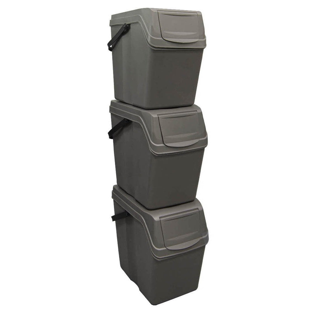 Sortibox 3x20L grå affaldssorteringskurve ISWB20S3