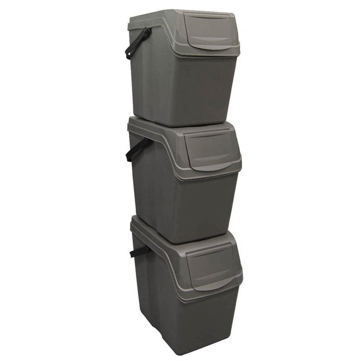 Sortibox 3x20L grå affaldssorteringskurve ISWB20S3
