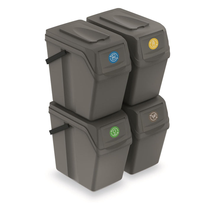 Sortibox 4x25L grå affaldssorteringskurve ISWB25S4