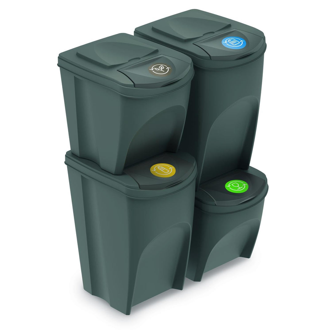 Sortibox 3x20L grå affaldssorteringskurve ISWB20S3