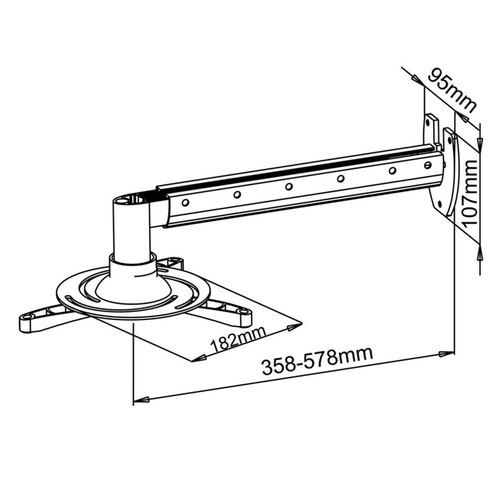 Universal vægbeslag til projektor Art P-103 36-58 cm