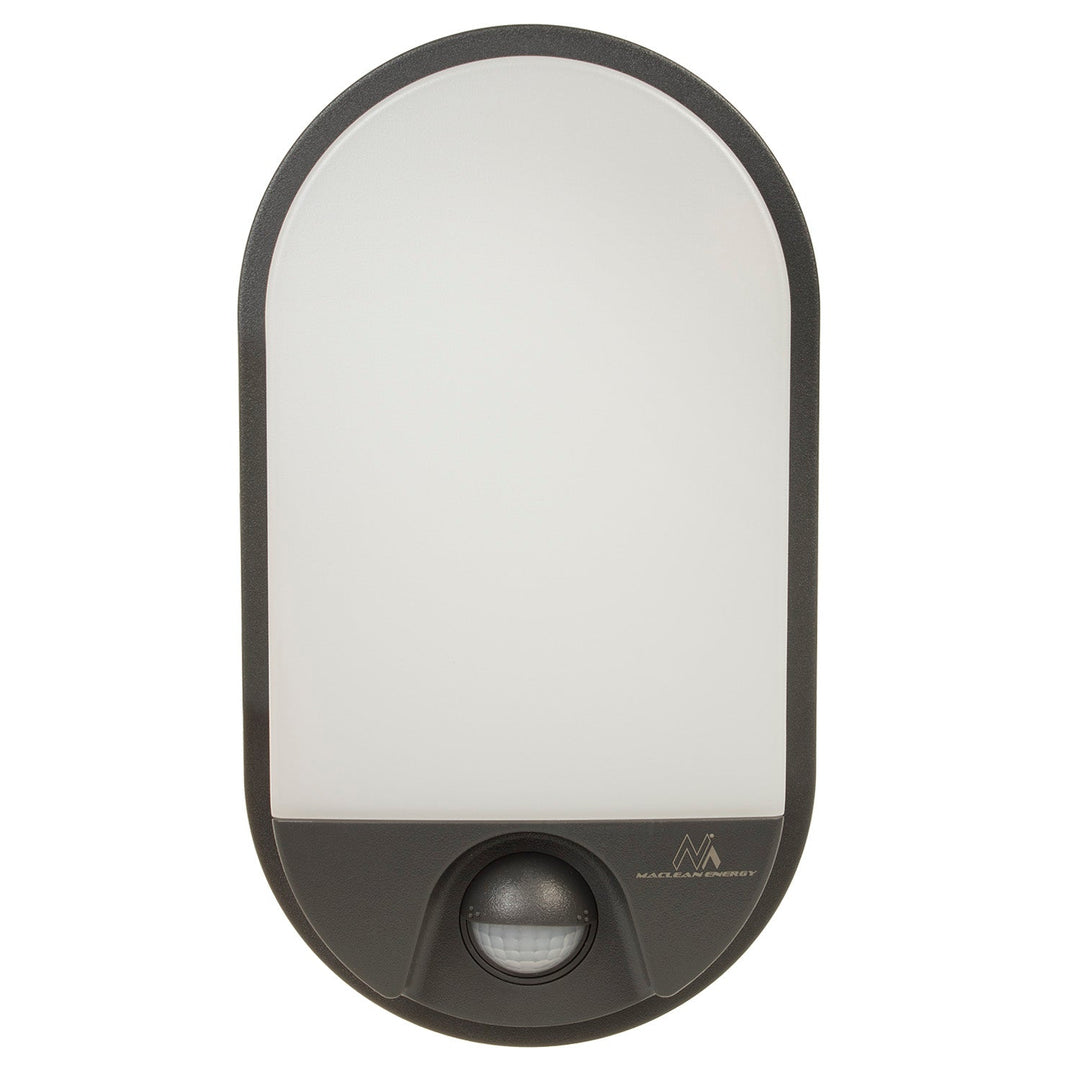 LED-lampe med infrarød bevægelsessensor MCE340 GR 1100lm 15W IP54 Maclean Energy farve grå, farve naturlig hvid (4000K)