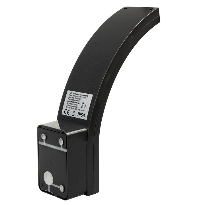 LED-facadelampe MCE343 B 800 lm 10 W IP54 Maclean Energy, sort, farve: naturlig hvid (4000 K)