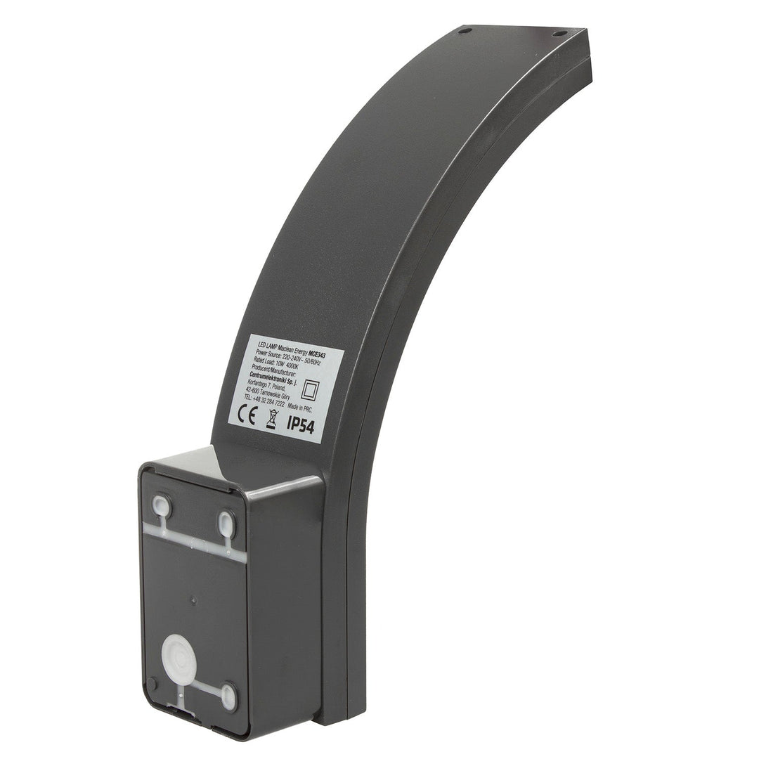 LED-facadelampe MCE343 GR 800lm 10W IP54 Maclean Energy farve grå, farvetemperatur naturlig hvid (4000K)