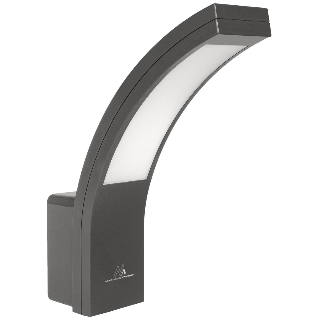 LED-facadelampe MCE343 GR 800lm 10W IP54 Maclean Energy farve grå, farvetemperatur naturlig hvid (4000K)