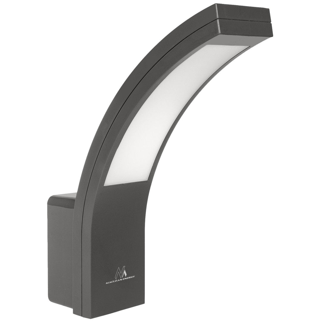 LED-facadelampe MCE343 B 800 lm 10 W IP54 Maclean Energy, sort, farve: naturlig hvid (4000 K)
