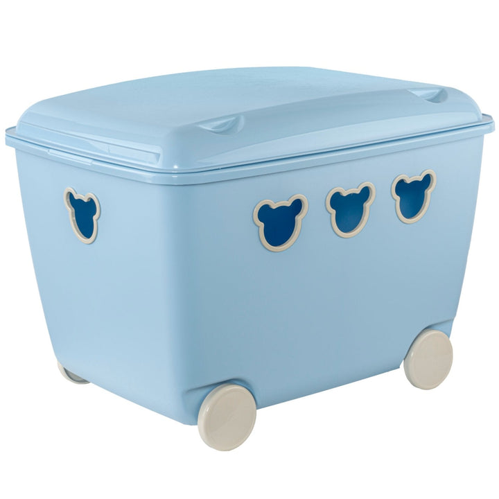 Legetøjskasse på hjul 55L BranQ Teddy Bear Box - hvid