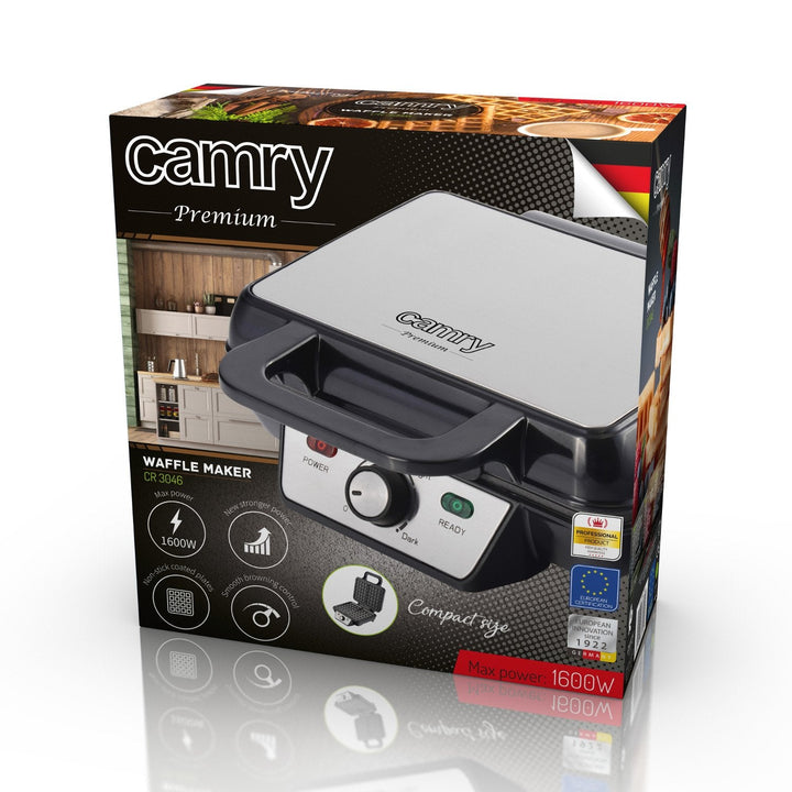 Camry CR 3046 1600W vaffeljern bager 2 XXL-vafler samtidigt