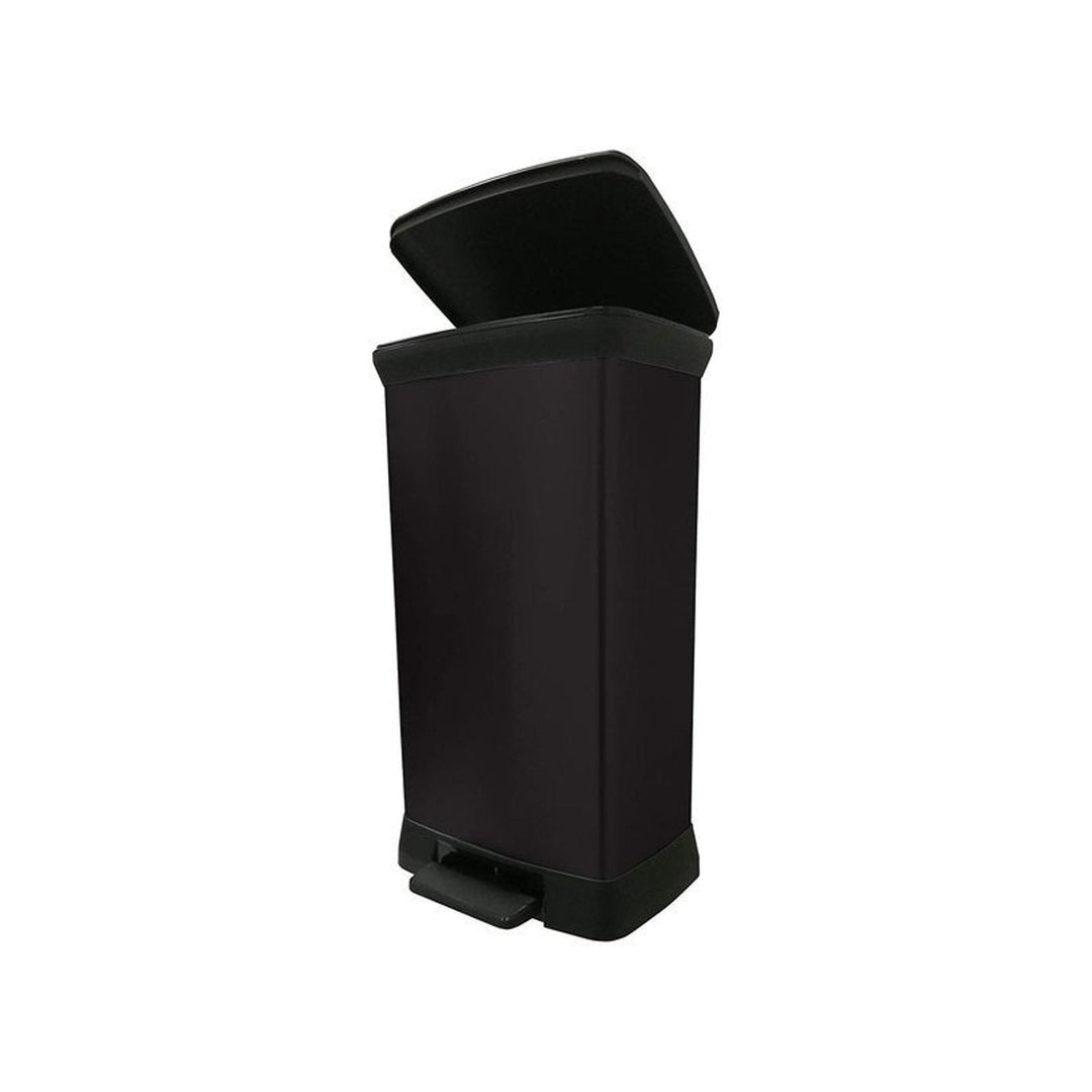 Metalliseret affaldsspand med pedal CURVER DECO BIN 50L - sort