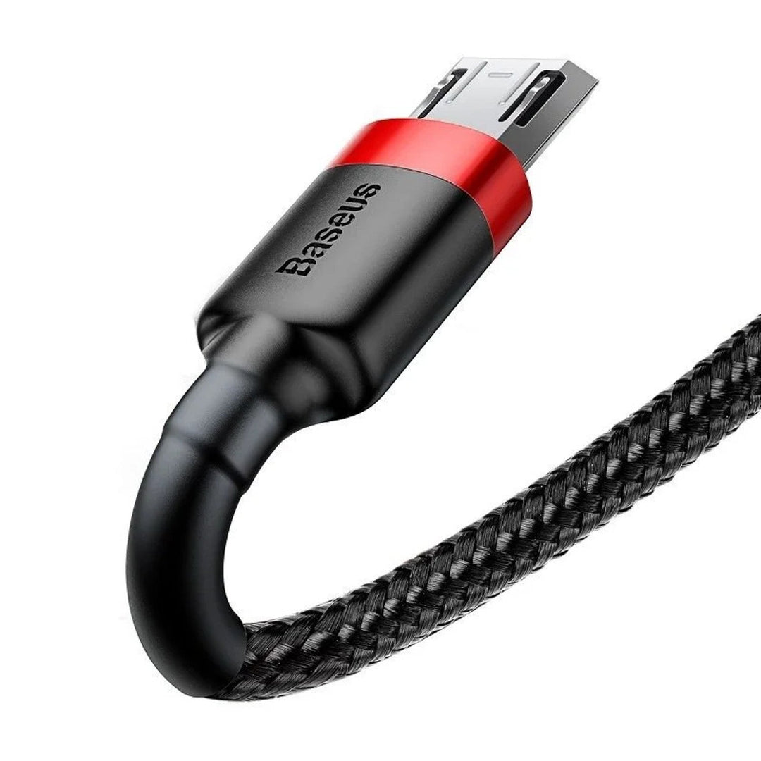 USB/MicroUSB-kabel 2,0 m QC3.0 2,4 A (CAMKLF-C91) i nylonflet