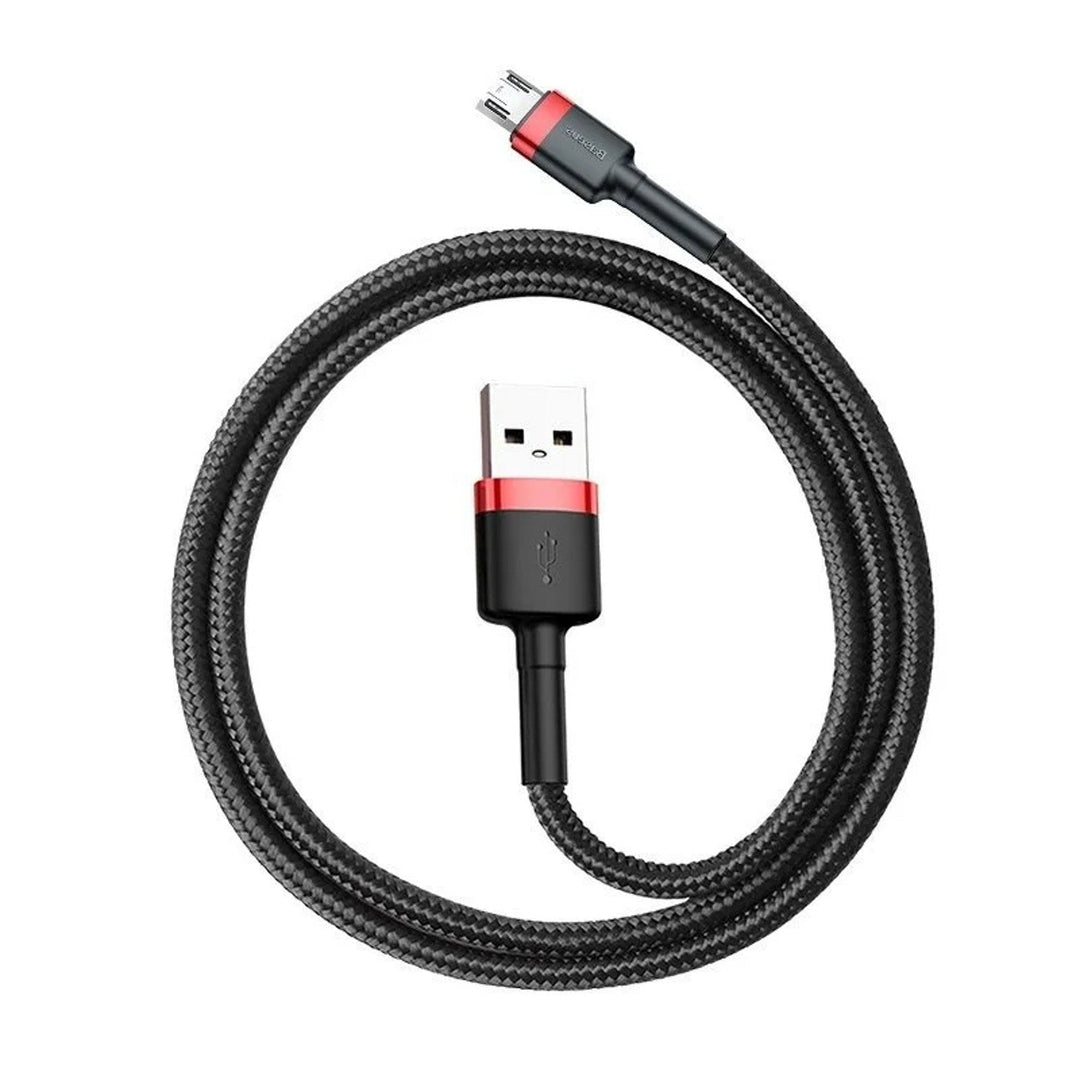 USB/MicroUSB-kabel 2,0 m QC3.0 2,4 A (CAMKLF-C91) i nylonflet