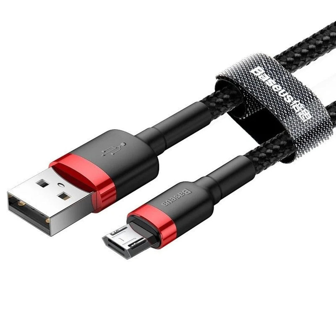 USB/MicroUSB-kabel 2,0 m QC3.0 2,4 A (CAMKLF-C91) i nylonflet