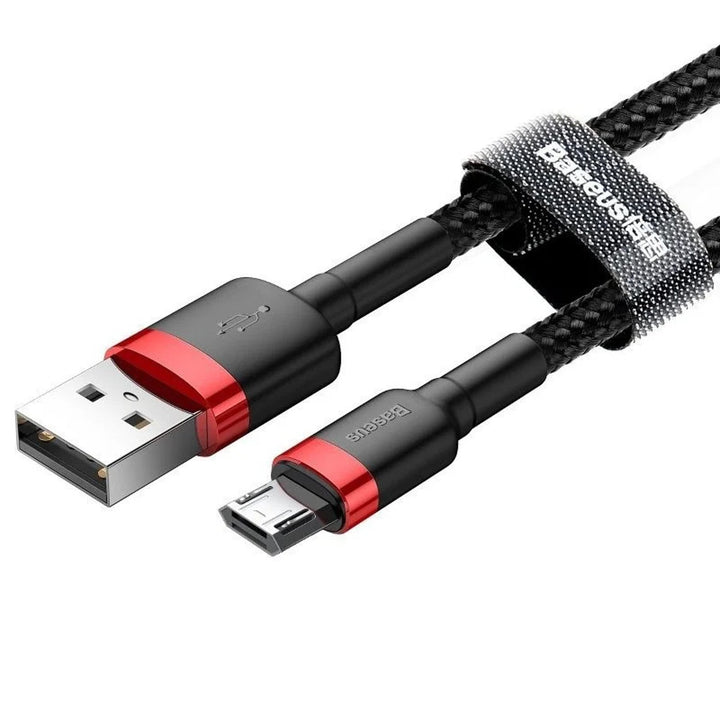 USB/MicroUSB-kabel 2,0 m QC3.0 2,4 A (CAMKLF-C91) i nylonflet