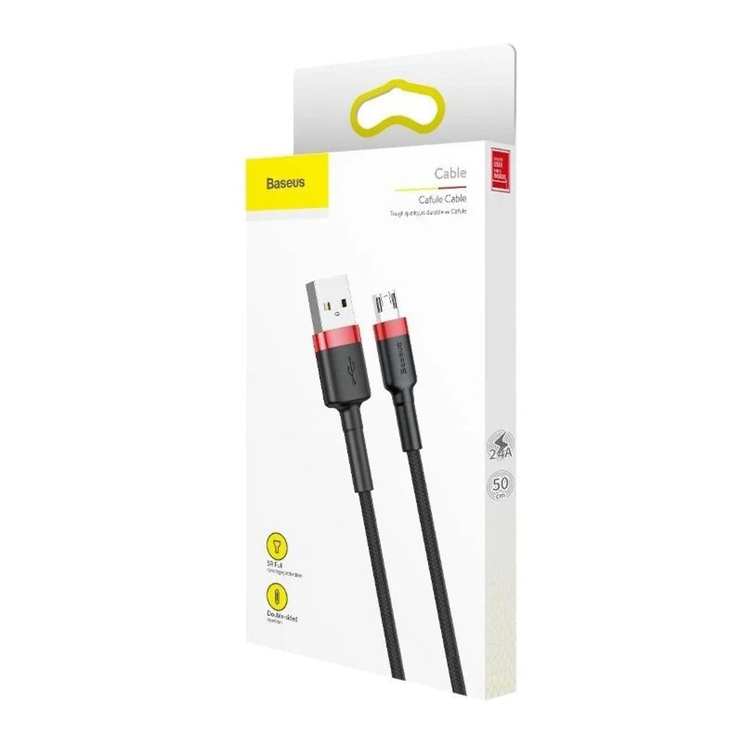USB/MicroUSB-kabel 2,0 m QC3.0 2,4 A (CAMKLF-C91) i nylonflet