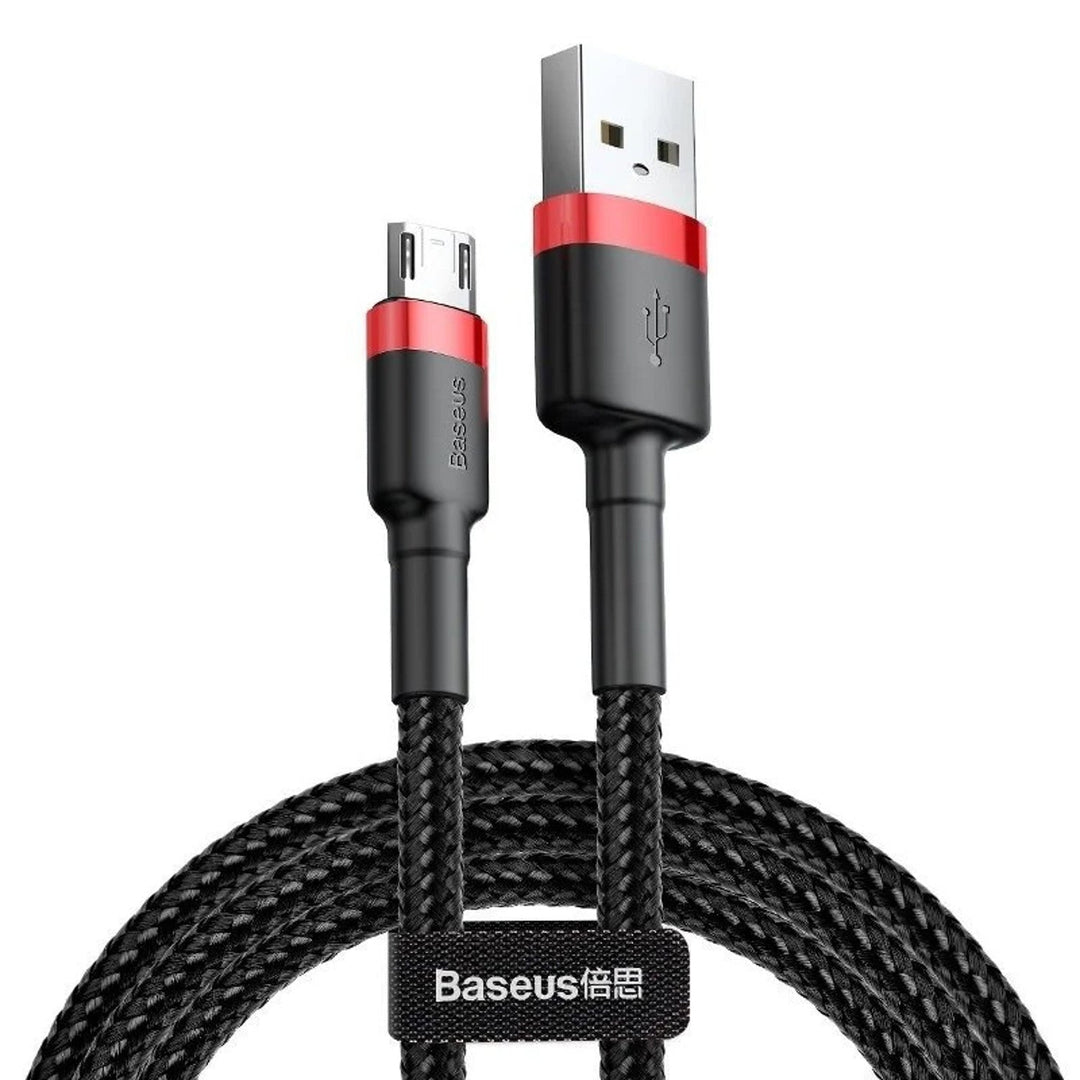 USB/MicroUSB-kabel 2,0 m QC3.0 2,4 A (CAMKLF-C91) i nylonflet