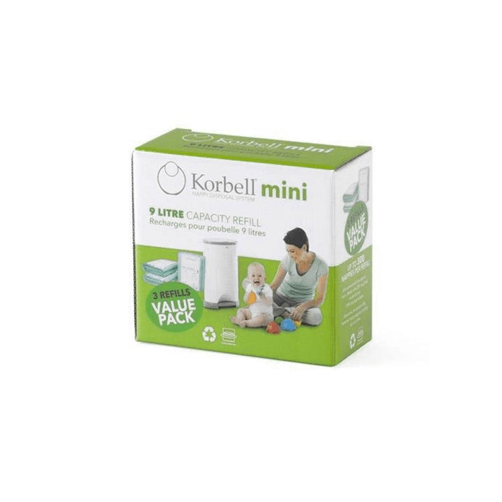 Refill-pose til Korbell-affaldsspand 9 l, 3 stk. til 450 bleer