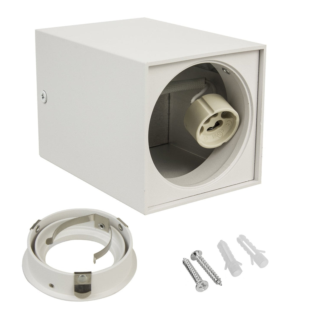 Spot-halogenarmatur GU10 MCE426 W, hvid, 80x80x115 mm, firkantet, aluminium