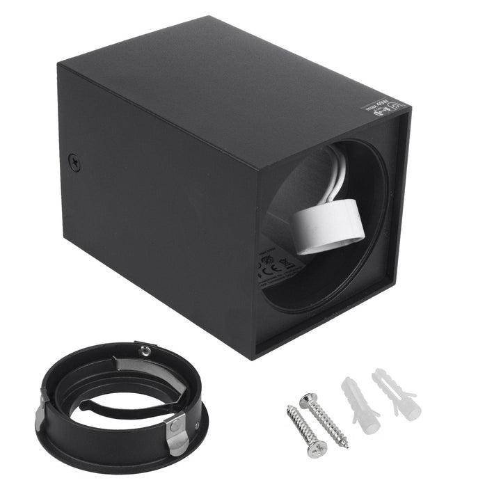 Spot-halogenarmatur GU10 MCE426 B, sort, 80x80x115 mm, firkantet, aluminium