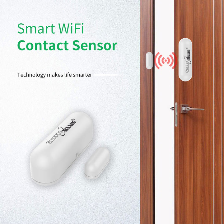SMART WiFi-dør-/vinduesåbningssensor med information i realtid Smart Life Tuya GreenBlue GB715