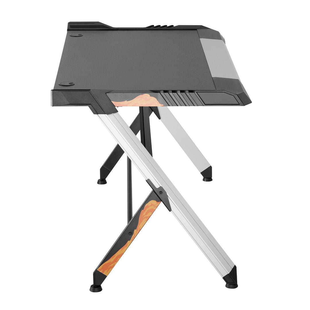 Stort sort gaming-skrivebord RGB Led NanoRS RS150 50 kg maks., højde 780 mm