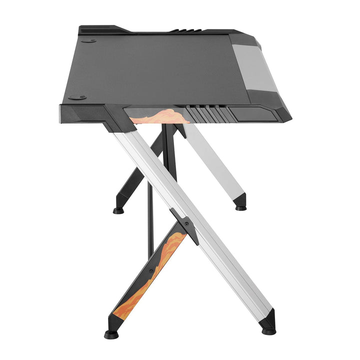 Stort sort gaming-skrivebord RGB Led NanoRS RS150 50 kg maks., højde 780 mm