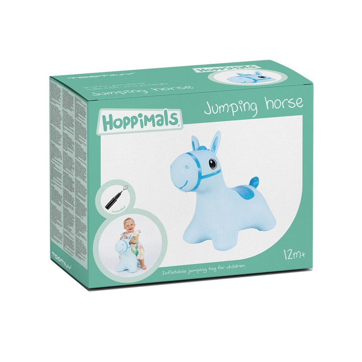 Hoppimals gummihopper, blå hest – enorm og unik hoppefornøjelse