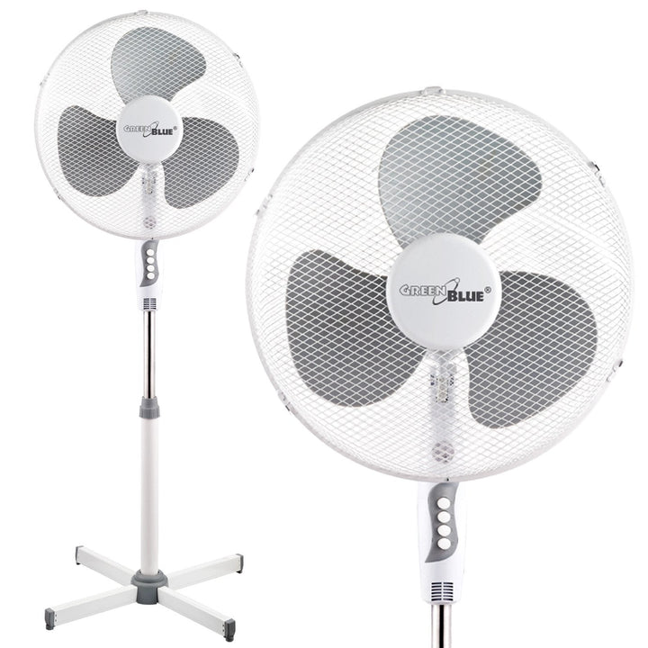 GreenBlue gulvventilator, 40 W, med 3 blæserhastigheder, 1,20 m høj, 1,5 m ledning, GB560