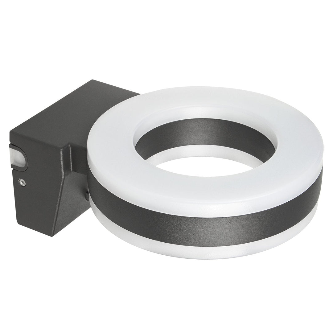 Væglampe med LED og PIR-sensor Maclean Energy MCE365 - PC+ALU, 20W (1700lm) Neutral White 4000K IP65 grå