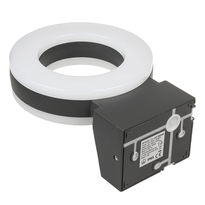 Væglampe med LED og PIR-sensor Maclean Energy MCE365 - PC+ALU, 20W (1700lm) Neutral White 4000K IP65 grå