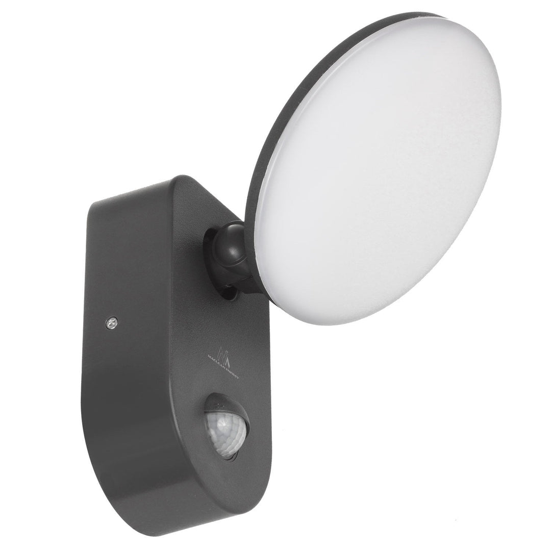 Væglampe med LED og PIR-sensor Maclean Energy MCE367 - PC+ALU, 15W (1100lm) Neutral White 4000K IP65 grå