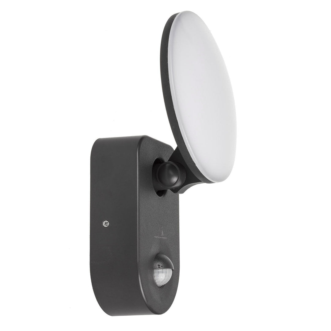 Væglampe med LED og PIR-sensor Maclean Energy MCE367 - PC+ALU, 15W (1100lm) Neutral White 4000K IP65 grå