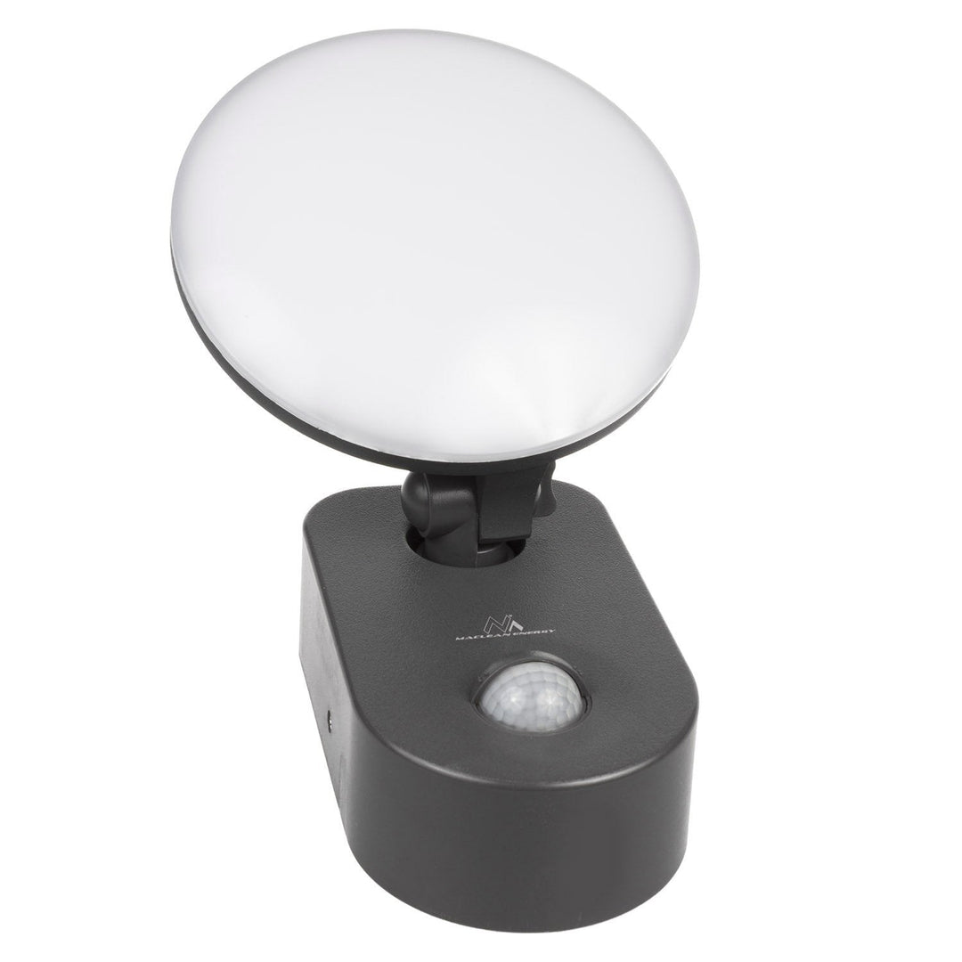 Væglampe med LED og PIR-sensor Maclean Energy MCE367 - PC+ALU, 15W (1100lm) Neutral White 4000K IP65 grå