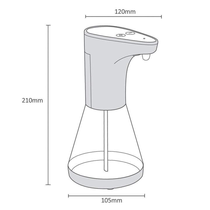 Automatisk dispenserbeholder til flydende sæbe, desinfektionsmidler og geler Promedix PR-530 480 ml, 4 AA-batterier